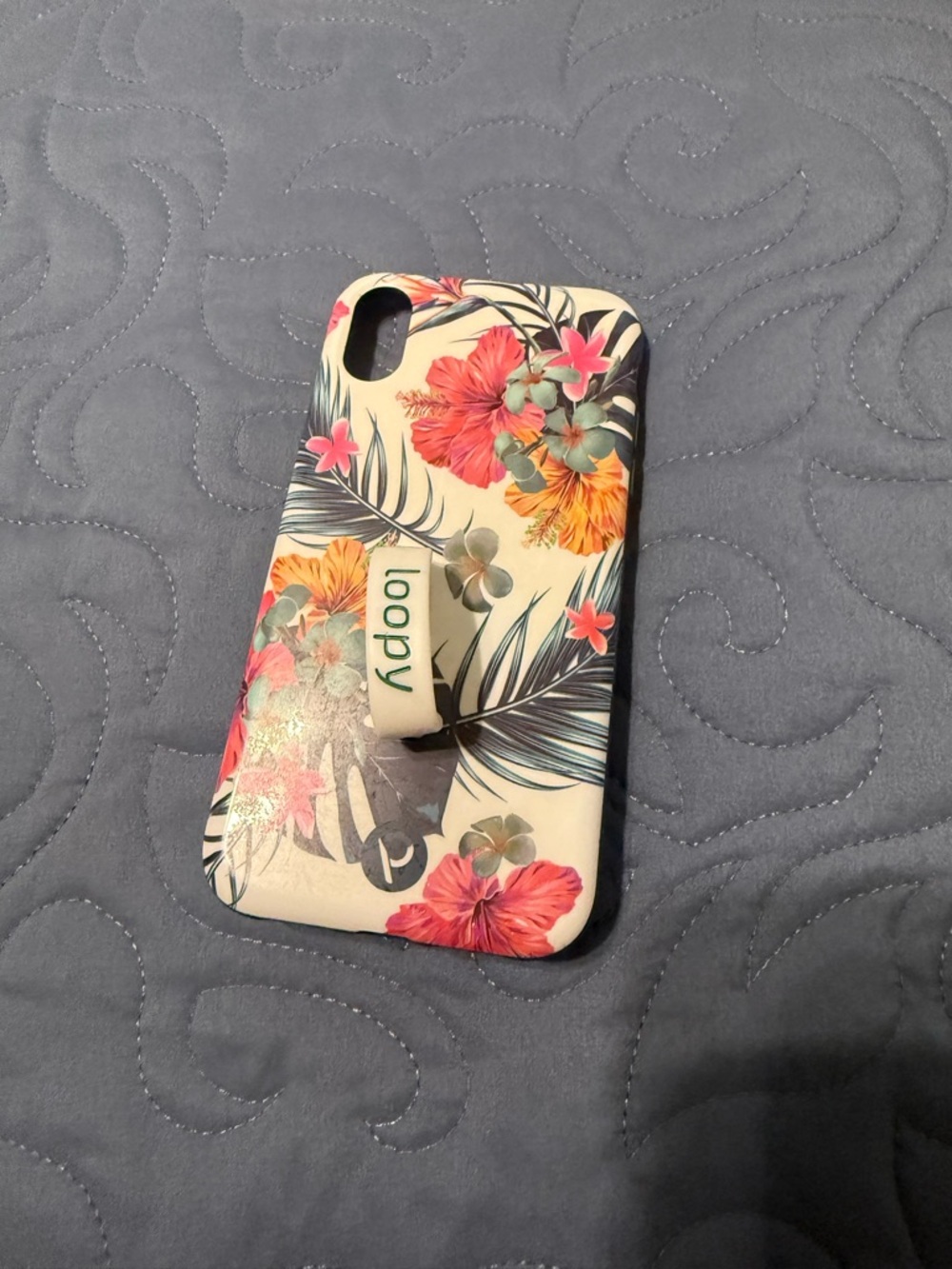 Loopy Case Floral Phone Case - White with Pink & Orange Flowers
